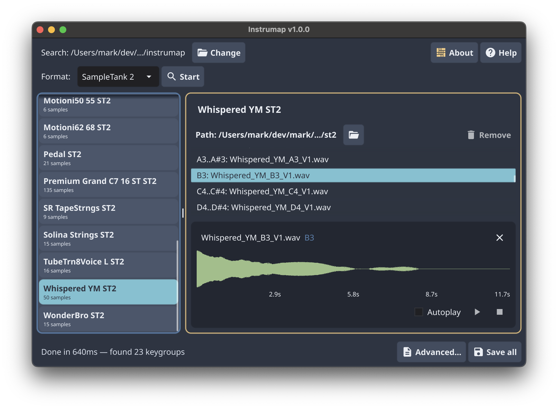 Instrumap v1.0 UI preview